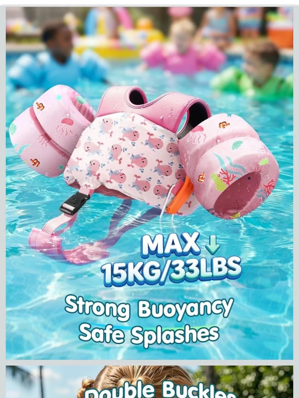 HeySplash Toddler Swim Vest Fits 13-30 lbs with Adjustable Strap toddler